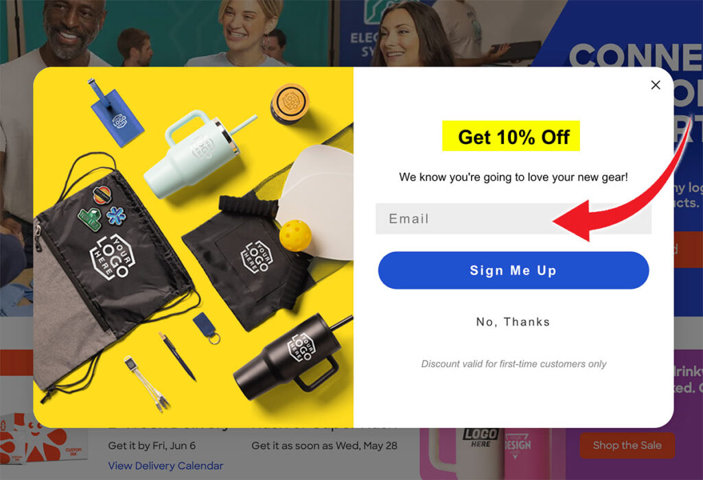 custom ink email signup discount