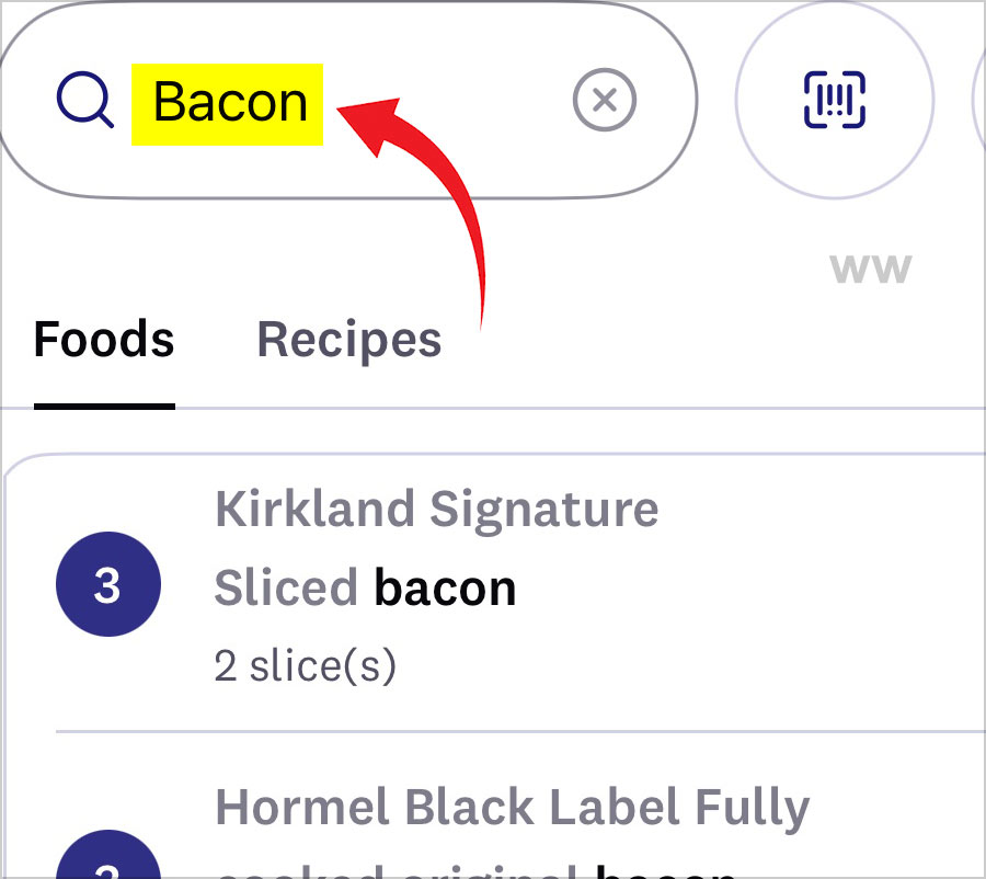 points bacon ww app