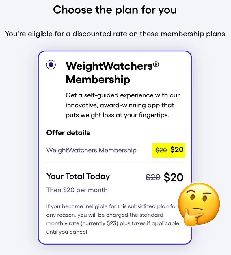 ww nyc employee discount cost
