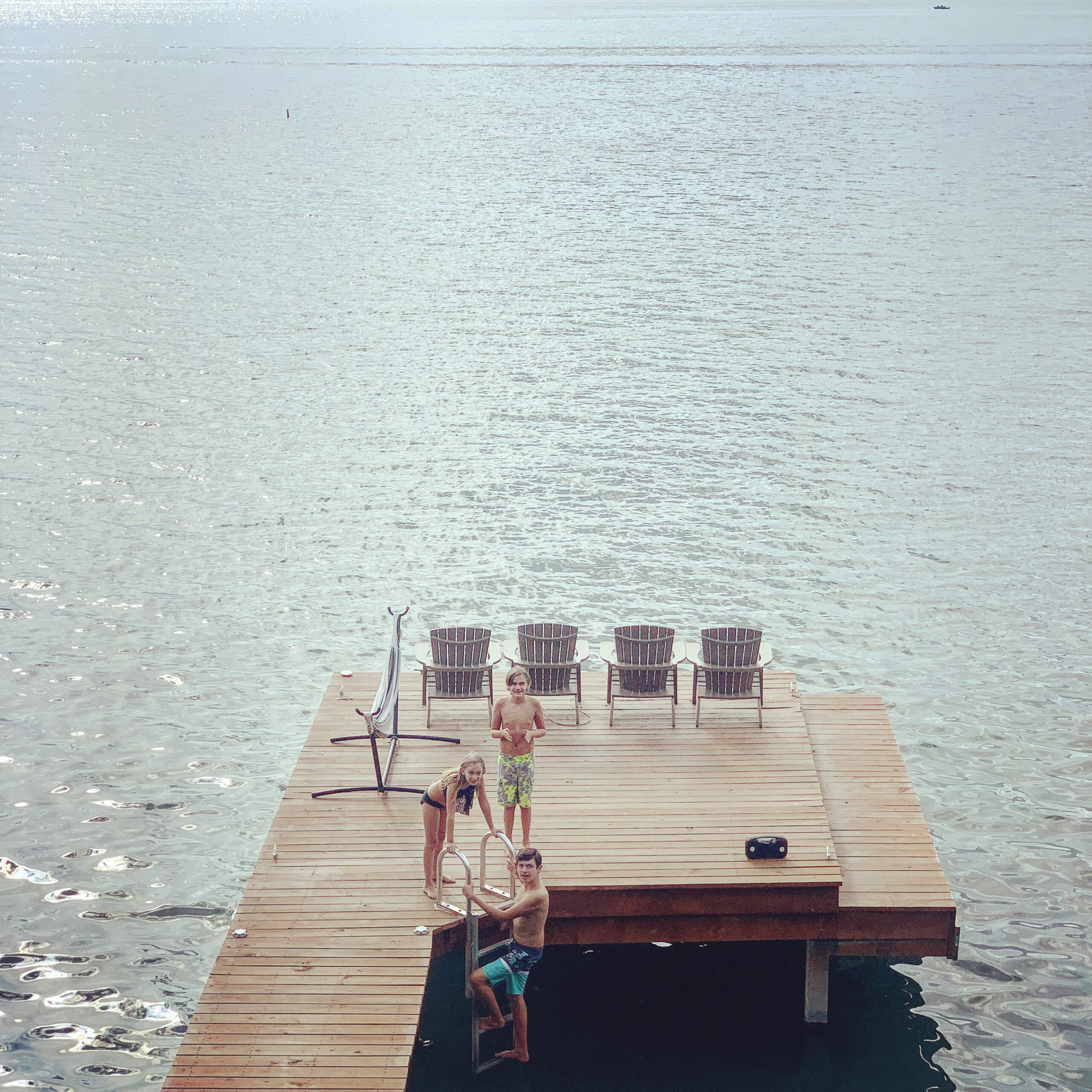 Kids on the dock at Seneca Lake