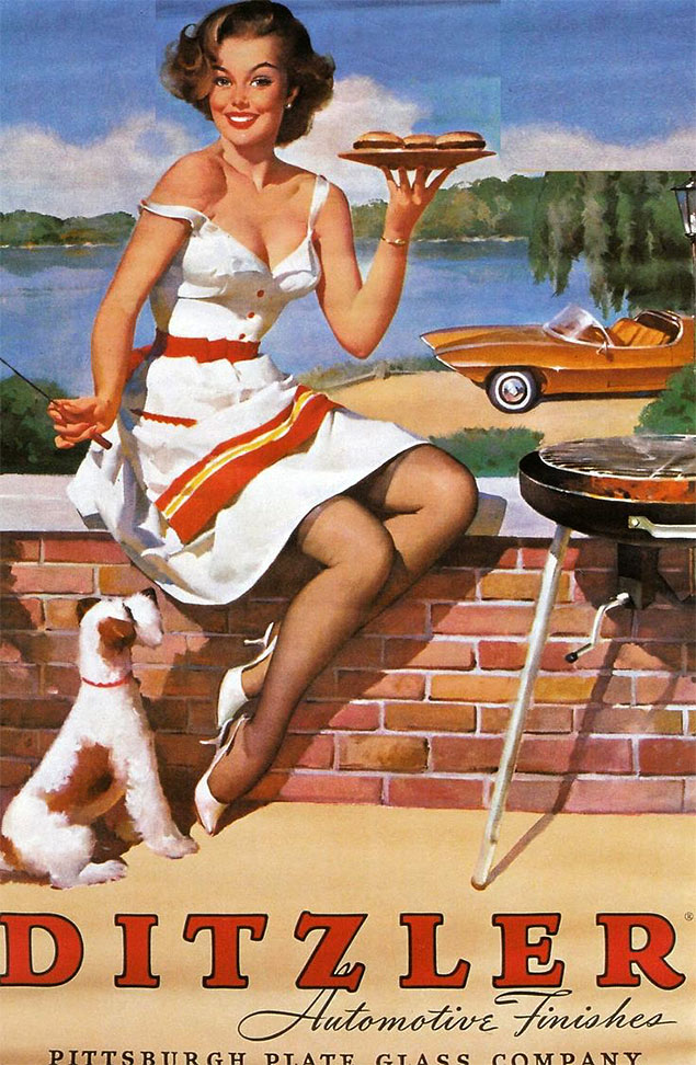 ditzler automotive girl burgers ad