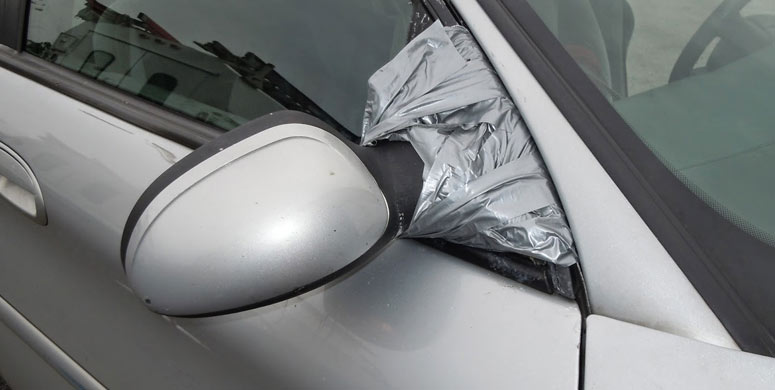 duct tape fix rearview mirror