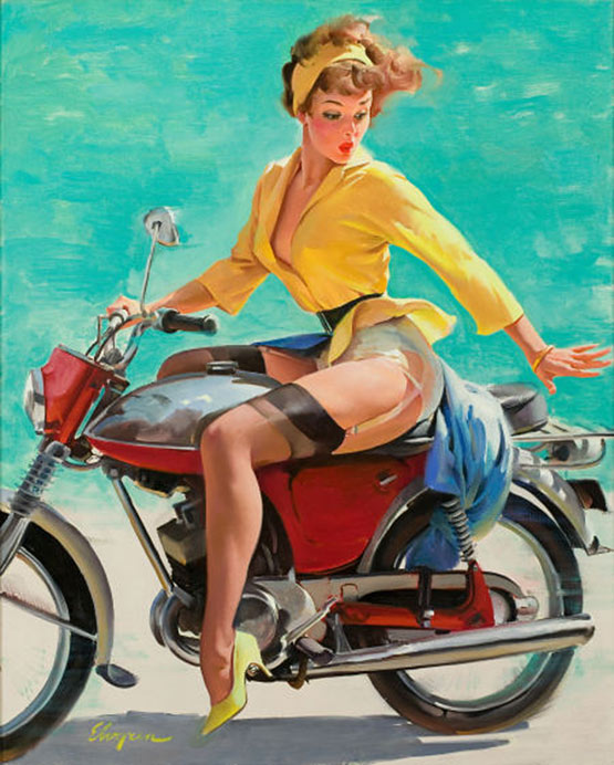 vintage pin up motorcycle girl