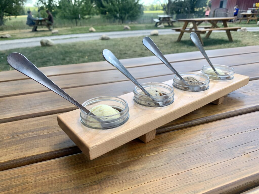 Ice Cream Flight at Spotted Duck Creamery