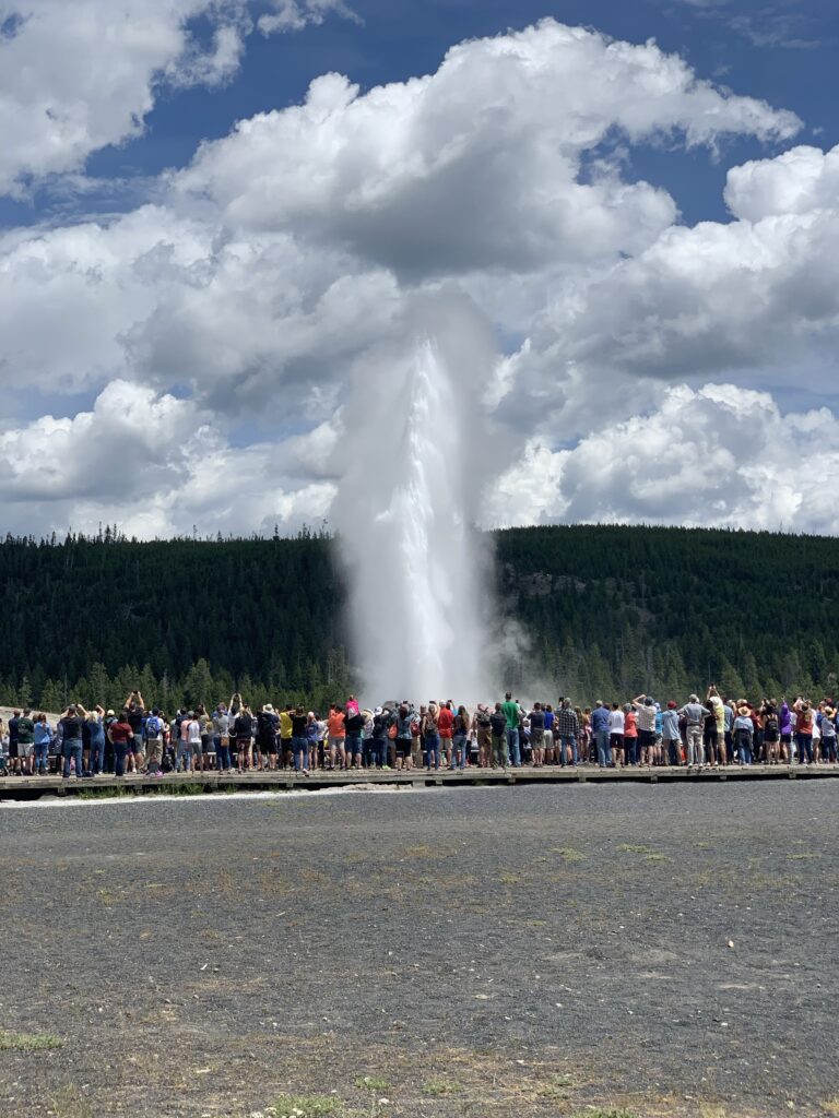 Crowds at Old Faithful