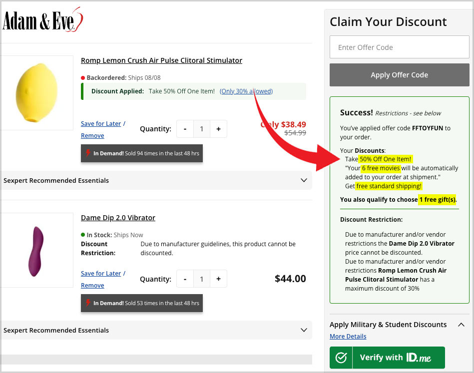 adam eve apply offer code