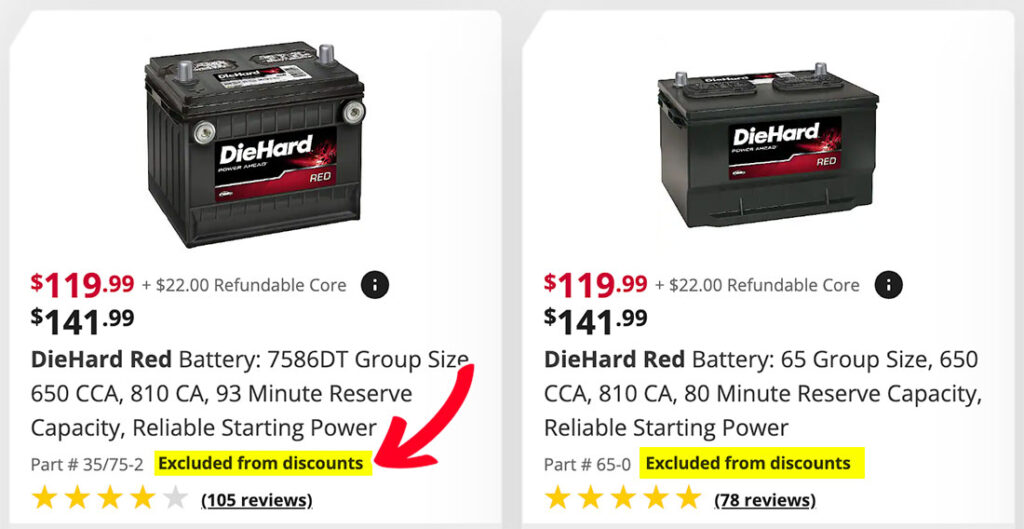 advance auto battery discount diehard