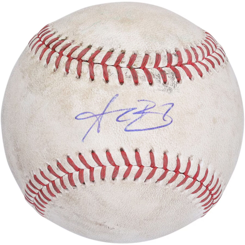 alec bohm signed game used ball