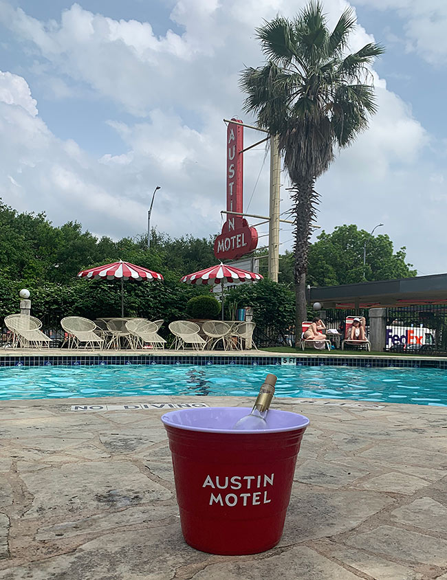 austin motel with sign