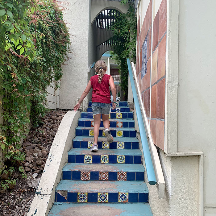 stairs at the austin motel