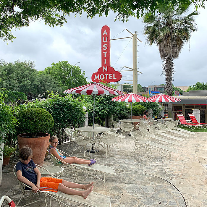 austin motel pool sign