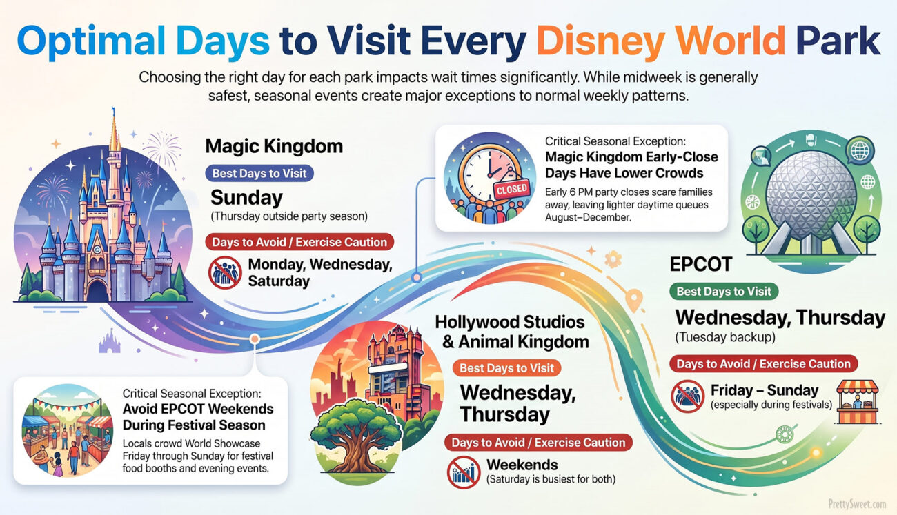 best days week disney world infographic