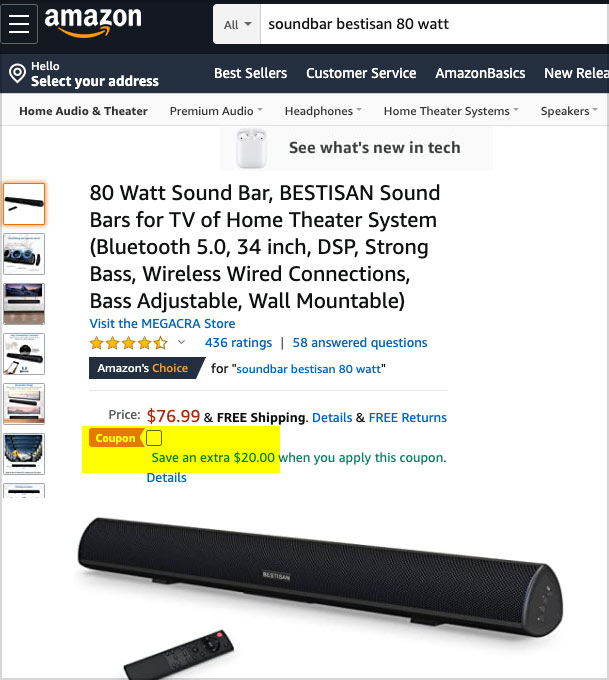 bestisan soundbar amazon