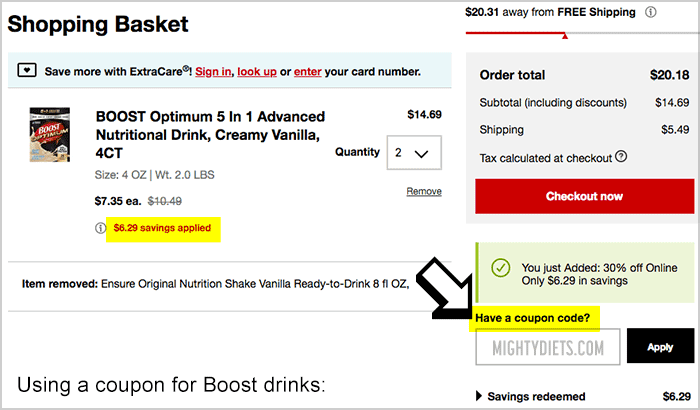 Boost Drink Coupons Plus High Protein Drinks: 30% Off • 2020