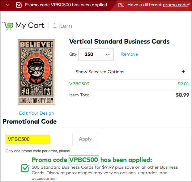 Vistaprint Free Business Cards 500 For $9 99 Promo Is Better