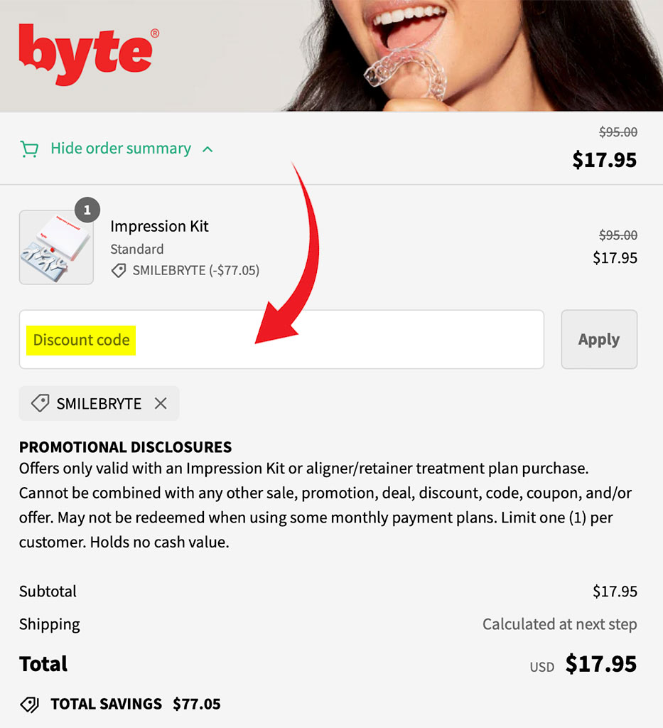 byte discount code applied