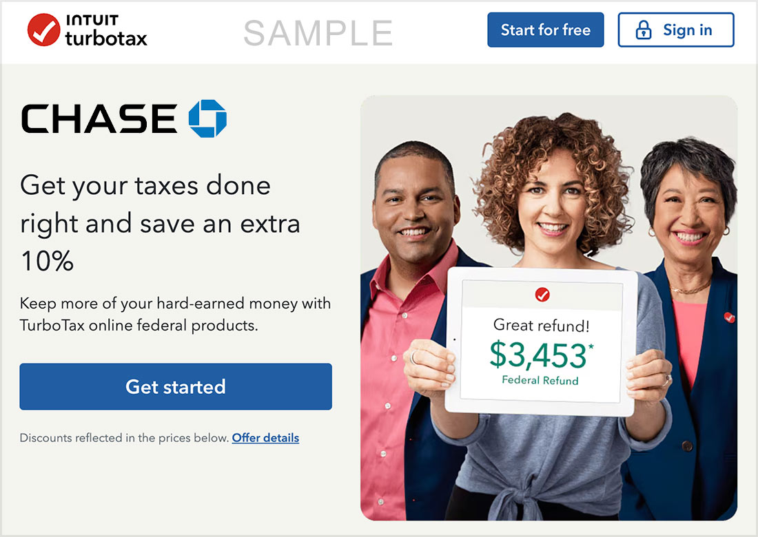 chase turbotax offer