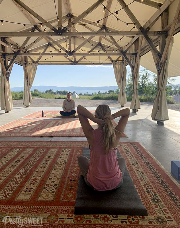 conestoga ranch yoga in tent