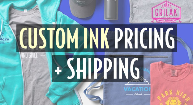 custom ink pricing shipping