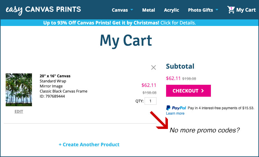 Easy Canvas Prints Promo Codes Where Do I Enter?