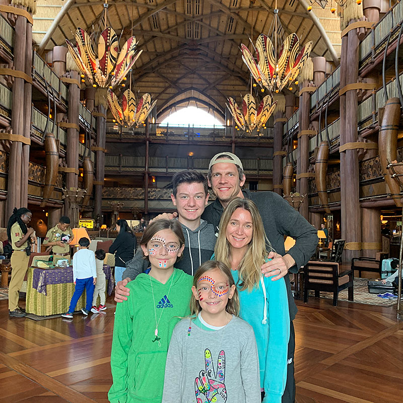 The beautiful lobby at Animal Kingdom Lodge