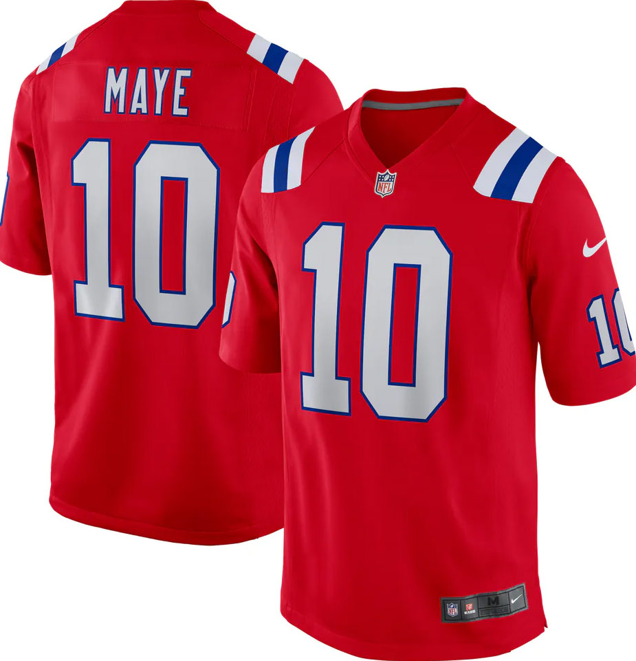 fanatics drake maye jersey red