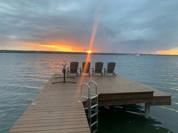 finger lakes dock sunset