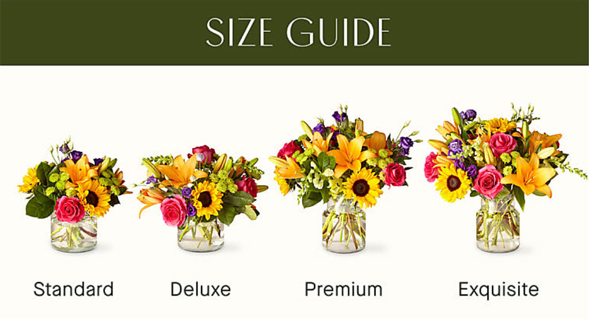 ftd best day bouquet sizes