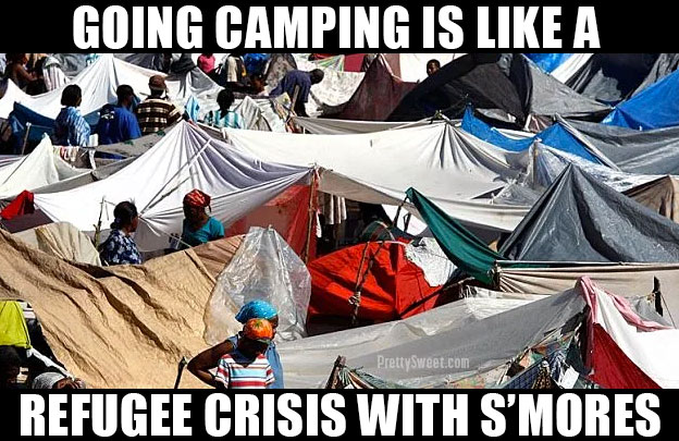 funny camping meme homeless