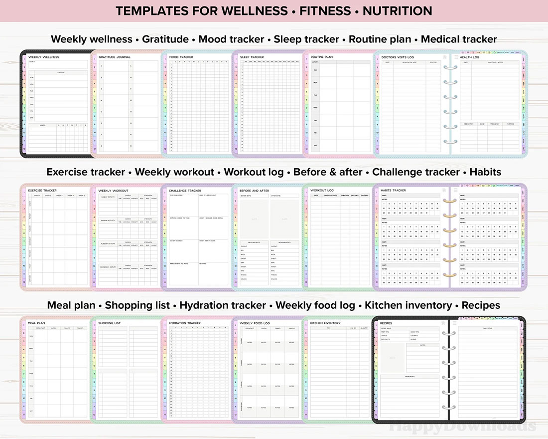 goodnotes digital planner wellness