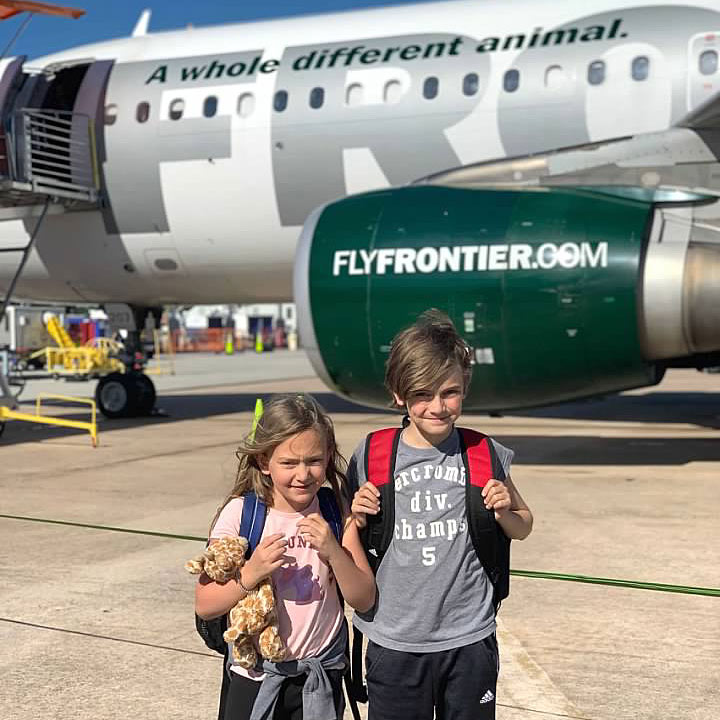 kids backpacks frontier plane