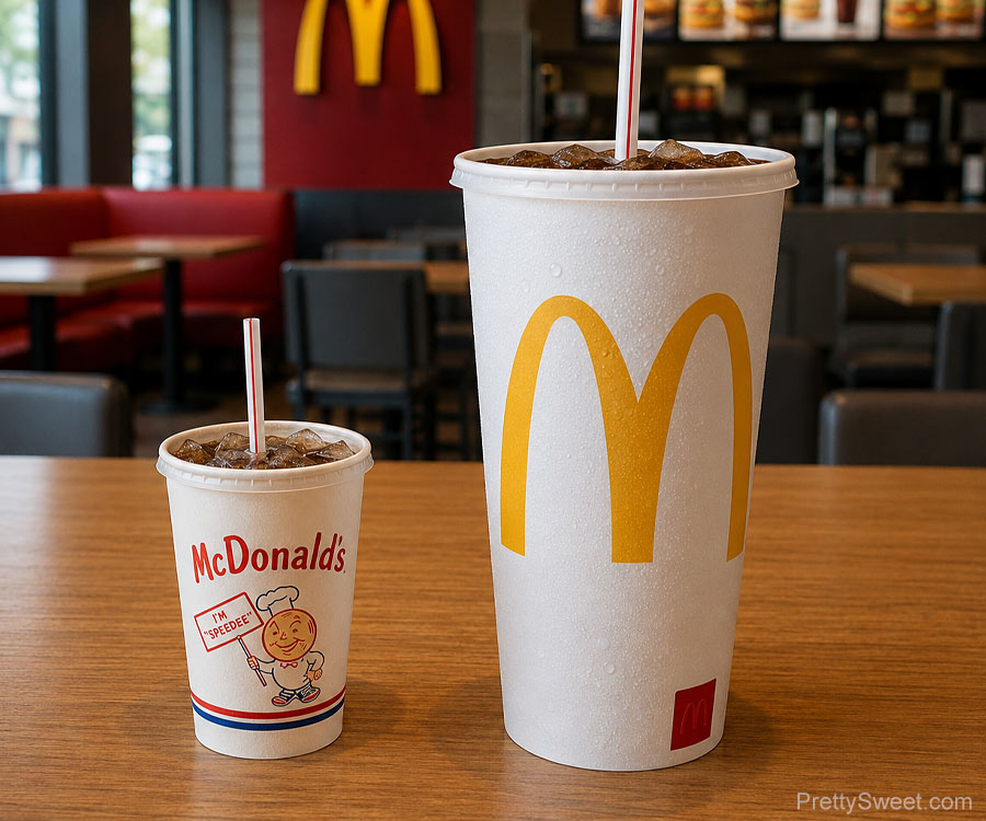 mcdonalds drink size compare