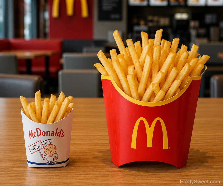 mcdonalds fries size compare