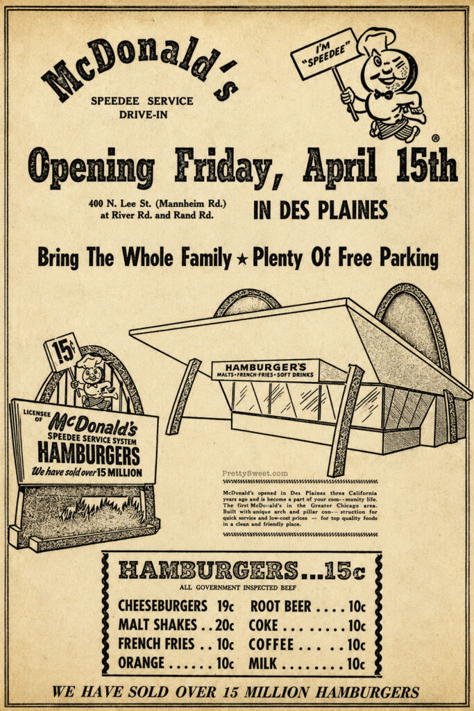 mcdonalds menu 1955 grand opening