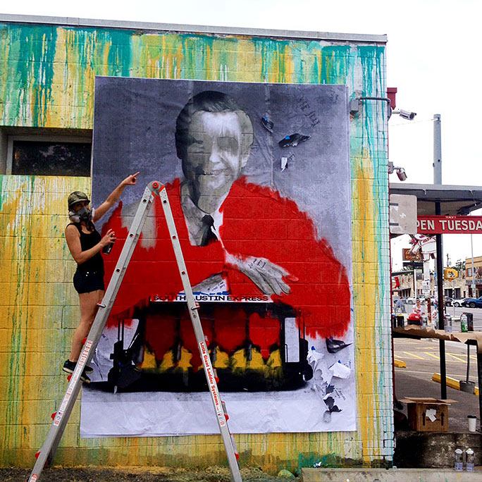 who painted mister rogers mural austin tx