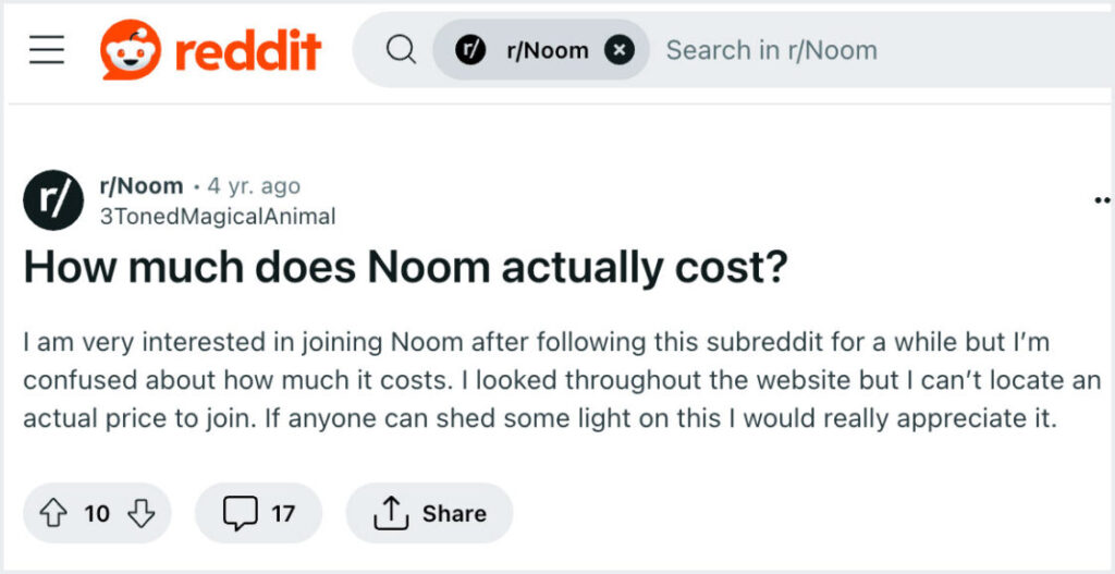 noom cost reddit