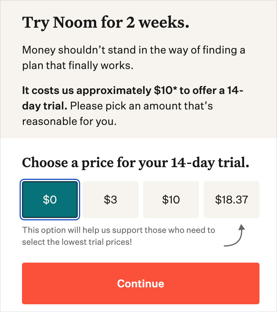 noom free trial cost