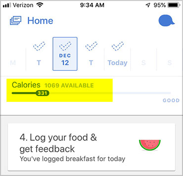 noom logging food