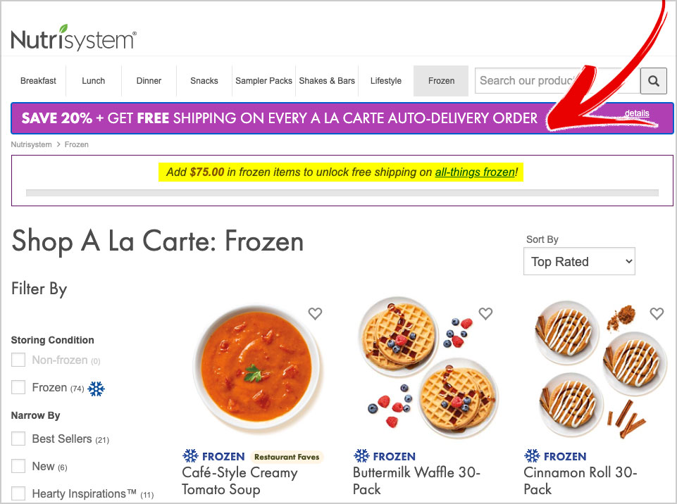 nutrisystem a la carte coupon