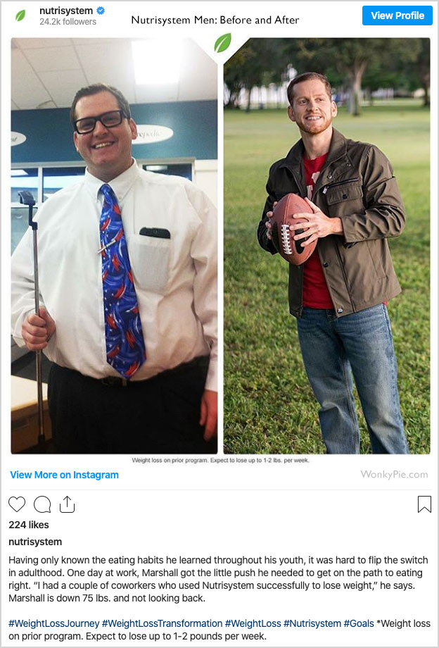 nutrisystem for men before and after photos