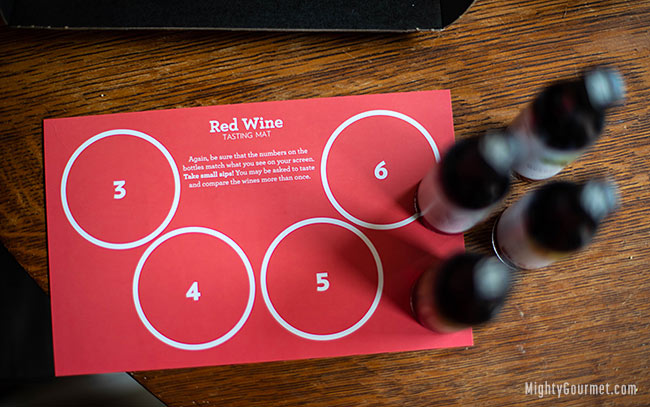 red wine tasting mat