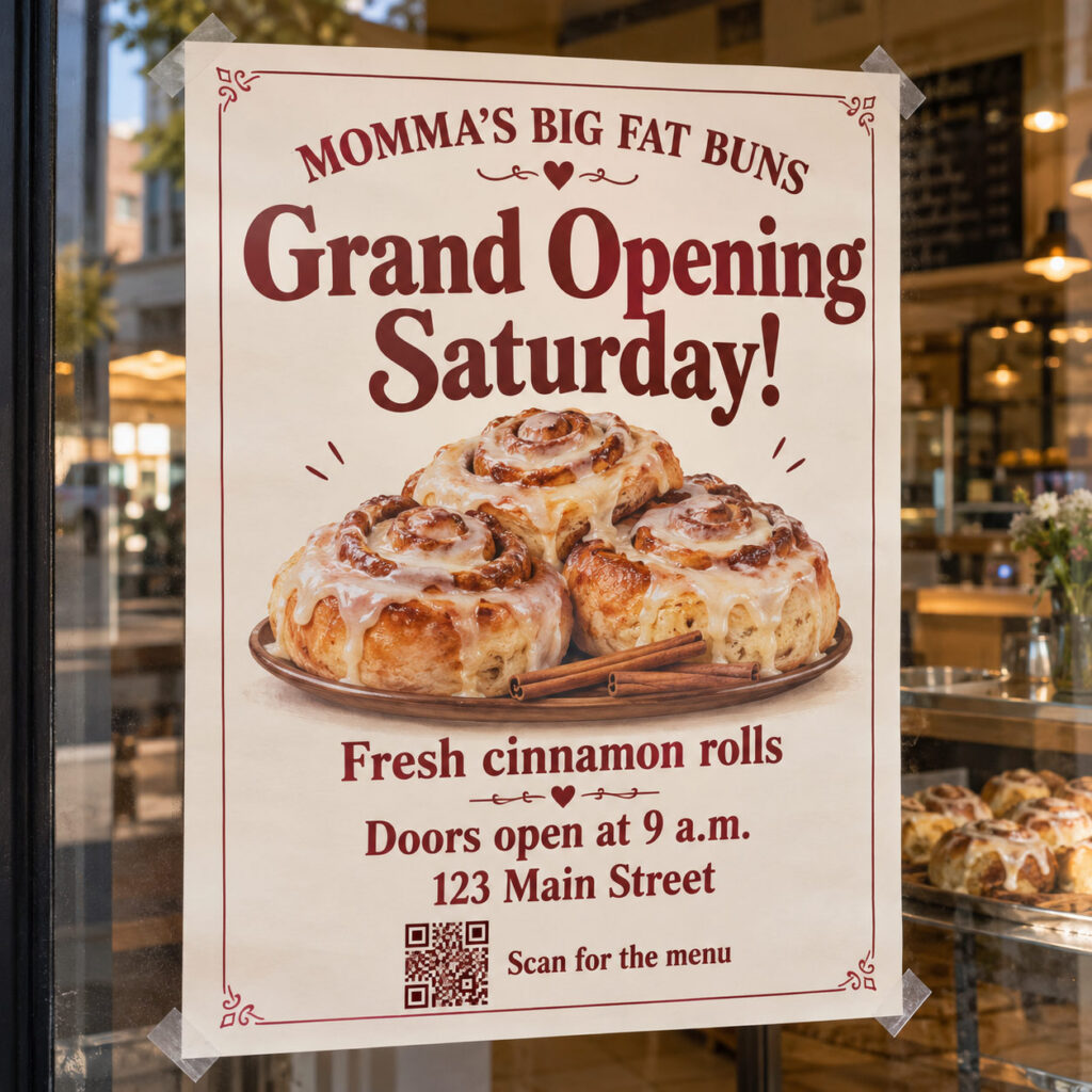 sample vistaprint poster bakery