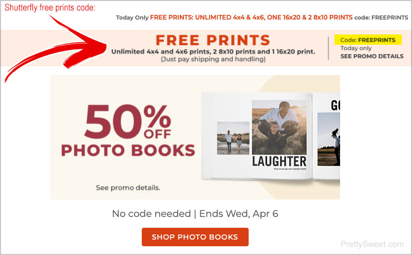 shutterfly free prints code