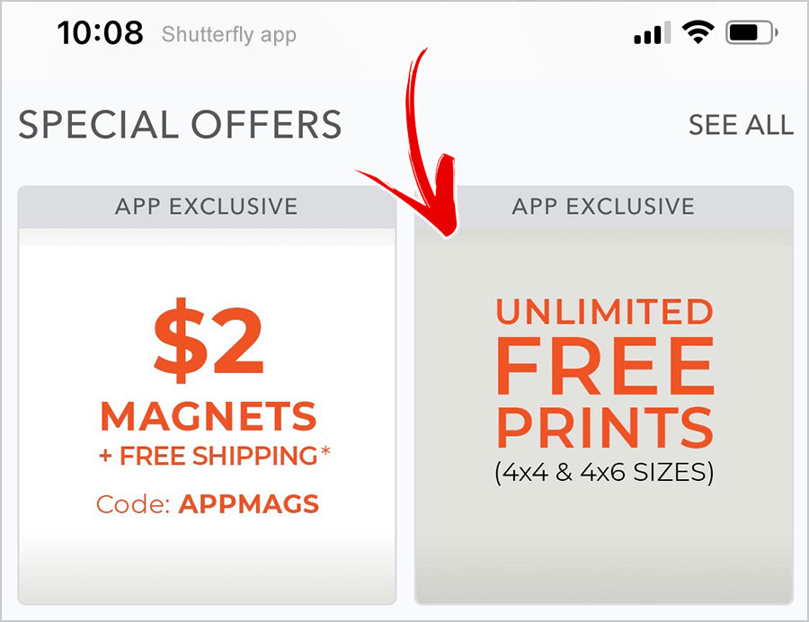 shutterfly free offers