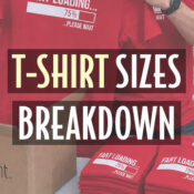 t-shirt size group order breakdown