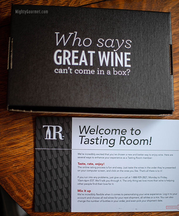 tasting room kit box and card