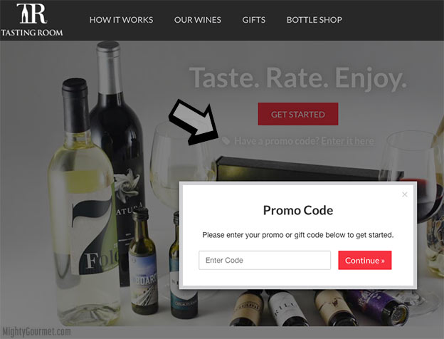 tasting room promo code