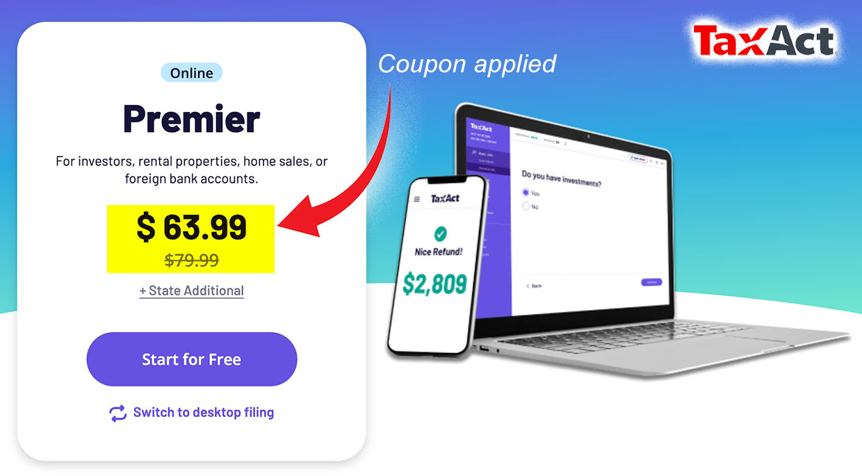 taxact premier coupon