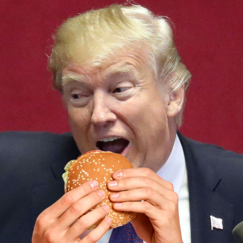 trump eating burger