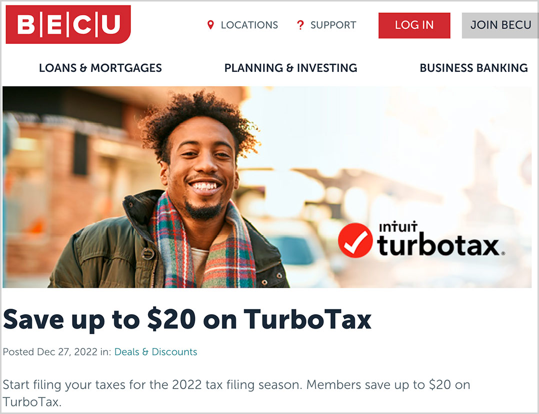 turbotax becu discount